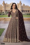 Zara By Mrudangi Chinon Silk Embroidered Gown With Dupatta Exporters In India